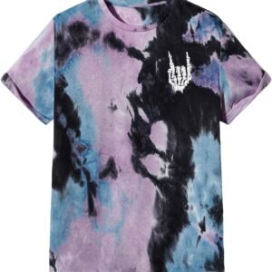 Verdusa Men's Tie Dye Short Sleeve Round Neck Graphic Tee To...