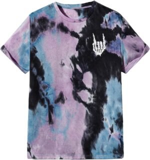Verdusa Men's Tie Dye Short Sleeve Round Neck Graphic Tee To...