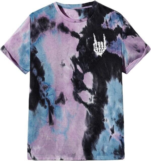 Verdusa Men's Tie Dye Short Sleeve Round Neck Graphic Tee To...