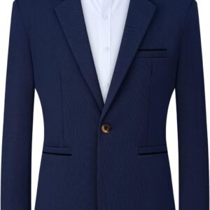 Mylldey Knit Blazer Men Business One Button Suit Jacket Regu...