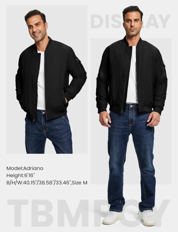 TBMPOY Men's Bomber Jacket Lightweight Winter Windbreaker Zi...
