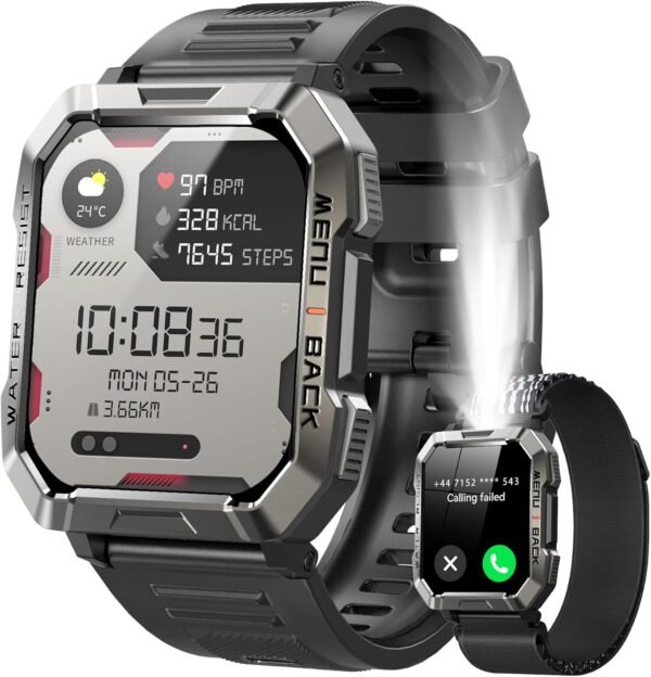Military Smart Watch for Men (Answer/Make Calls), 2.01'' Sma...