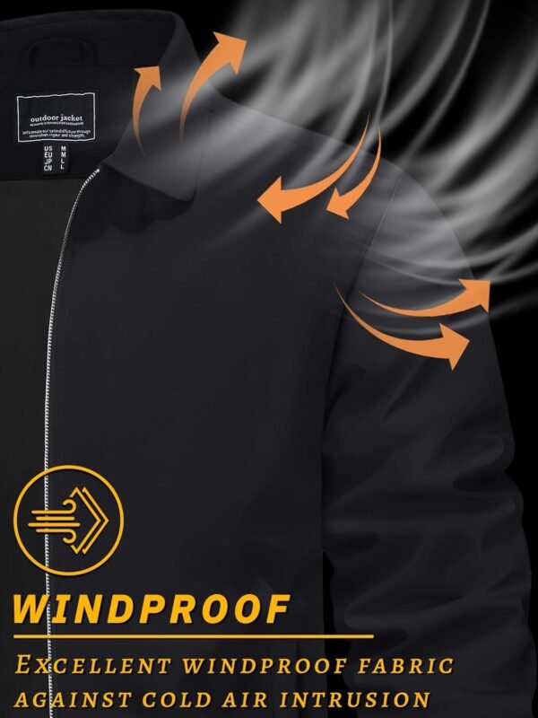 TACVASEN Mens Lightweight Windbreaker Full Zip Up Laydown Co...