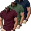 ZITY 3 Pack Men Polo Shirts Short Sleeve with Pocket Sport W...