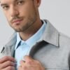 Mens Shirt Jacket Brushed Casual Shacket with Two Pockets Lo...