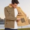 MAGCOMSEN Men's Winter Jacket Lined Sherpa Jacket Warm Truck...