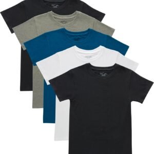 Hanes Boys' Originals Crewneck Undershirts Pack, Stretch Cot...