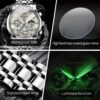 OLEVS Watch for Men Stainless Steel Chronograph Big Face Eas...