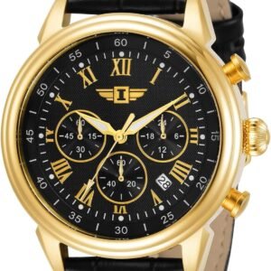 Invicta I Men's 90242 Chronograph Black Dial Black Leather D...