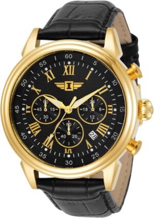 Invicta I Men's 90242 Chronograph Black Dial Black Leather D...