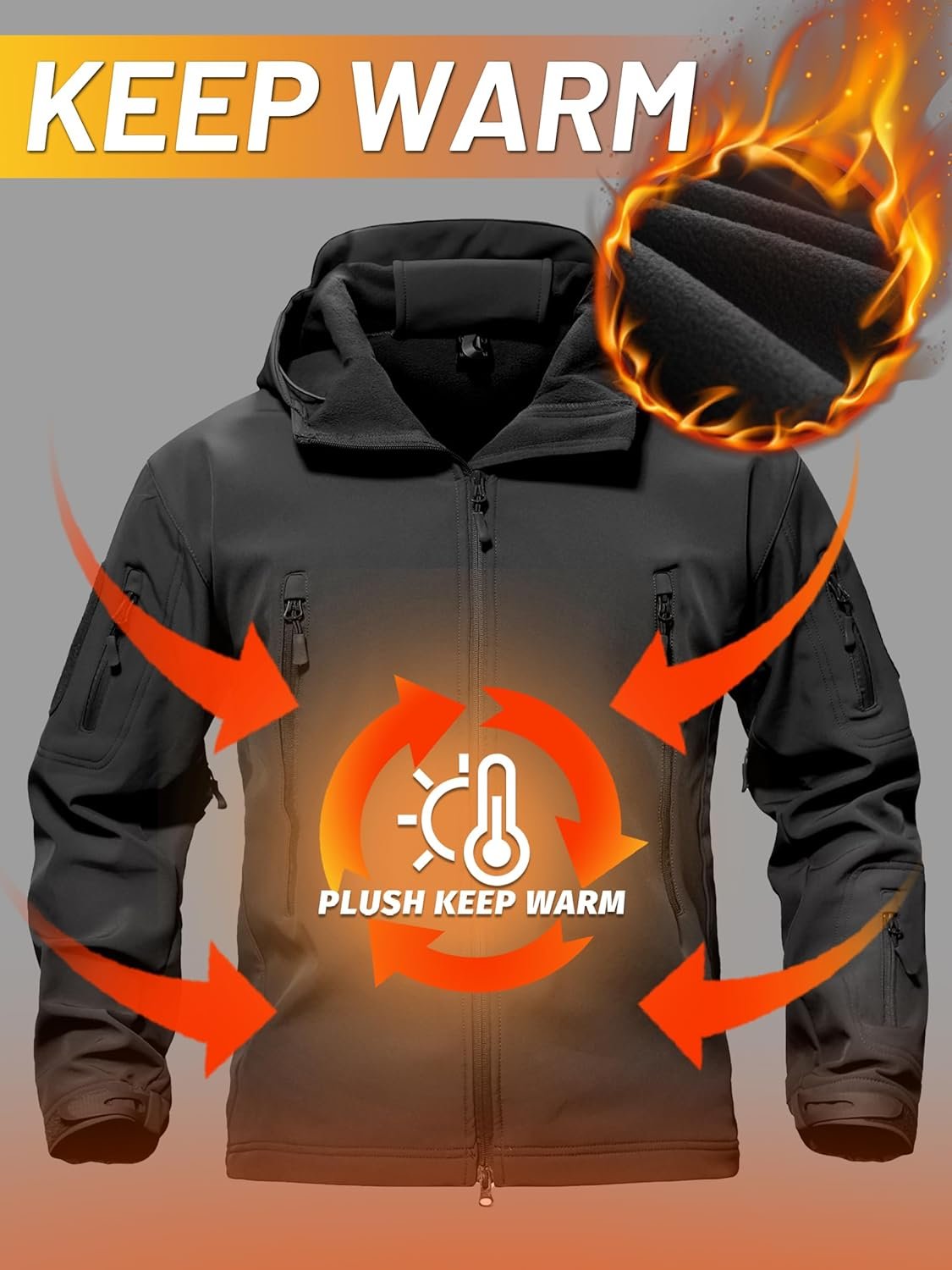 TACVASEN Men's Special Ops Military Tactical Rain Jackets Wi... - Image 3