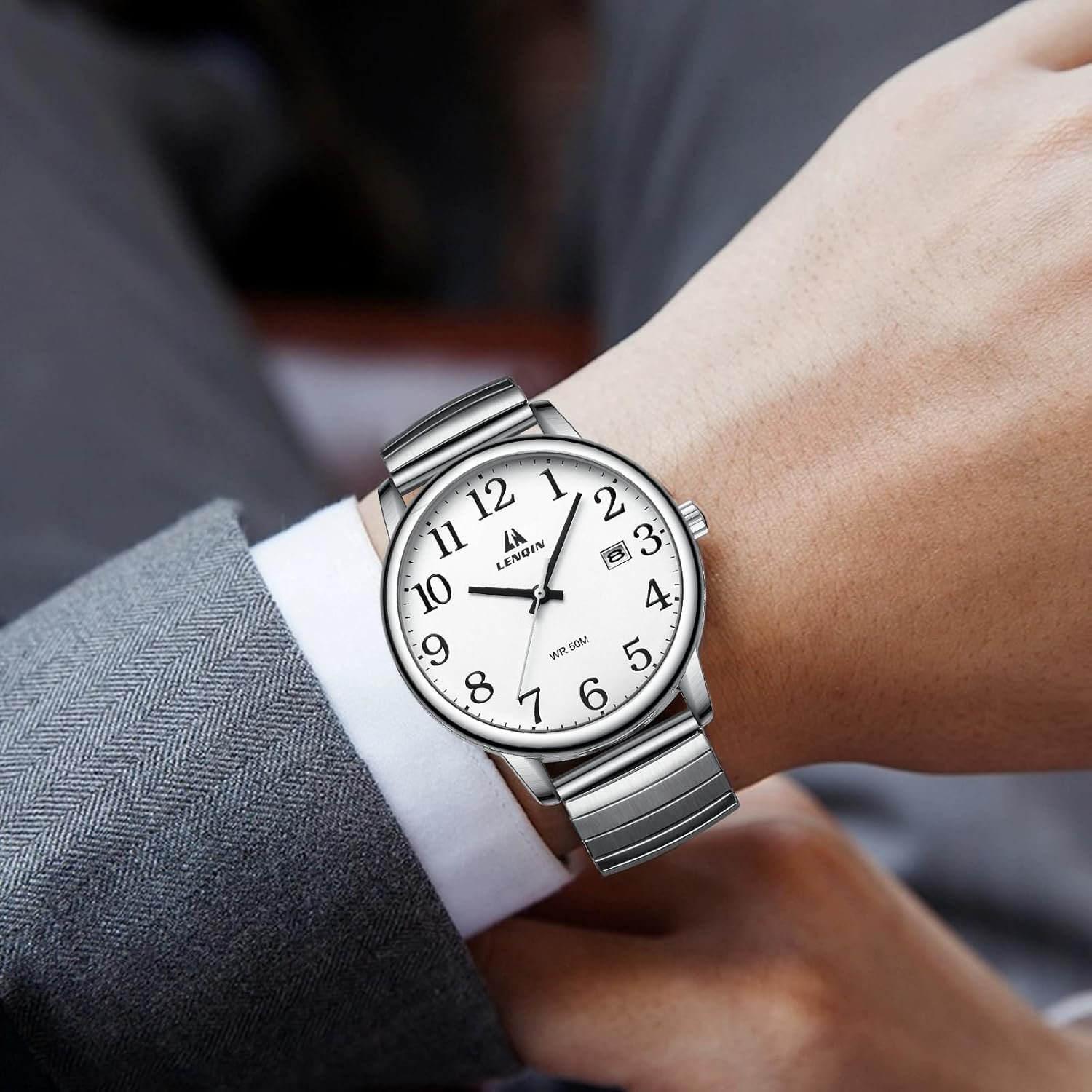 LN LENQIN Mens Watches Easy Read Analog Quartz Sport Waterpr... - Image 8