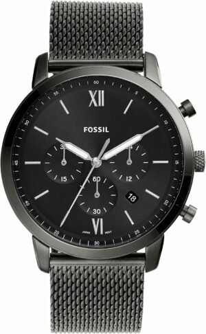 Fossil Men's Neutra Quartz Stainless Steel and Leather Chron...