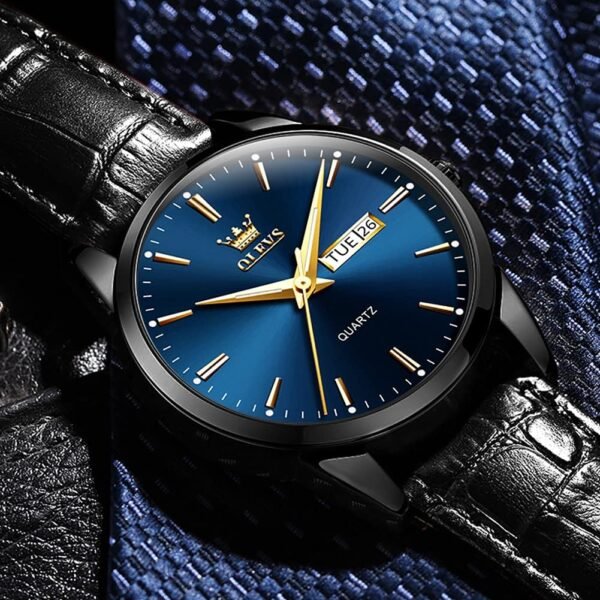 OLEVS Amazon Watches,Brown Leather Watch for Men,Men Day Dat...