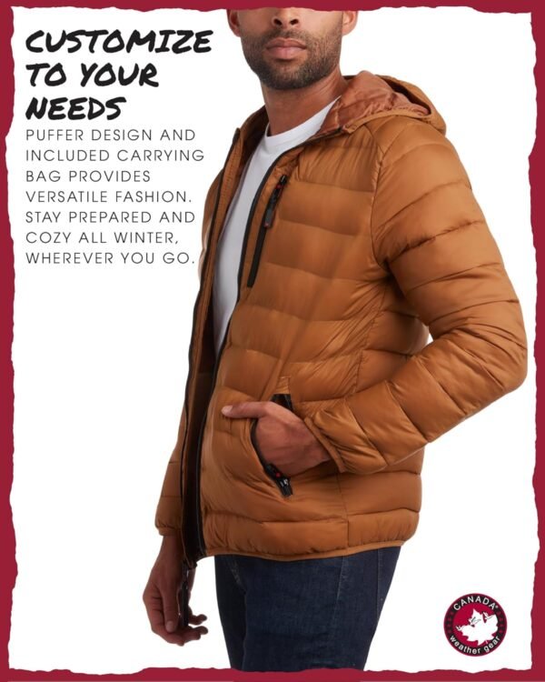 CANADA WEATHER GEAR Mens' Puffer Jacket - Lightweight Packab...