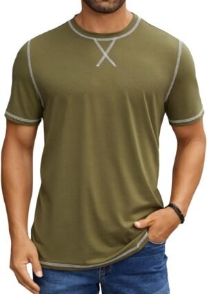 Hardaddy Men's Short Sleeve Casual Crewneck Shirts Summer So...