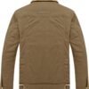 CRYSULLY Men's Winter Cargo Jacket Fur Collar Fleece Casual ...