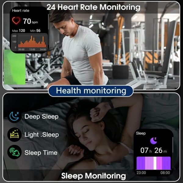 Smart Watch for Men Women Bluetooth Call, 1.95" HD Touch Scr...