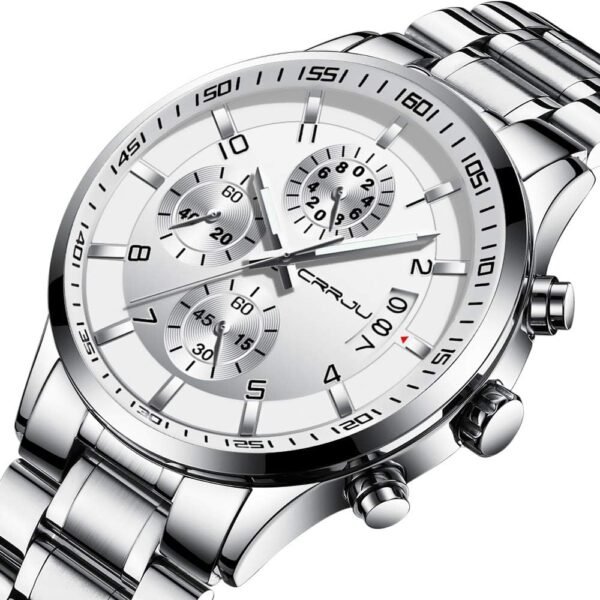 CRRJU Men's Fashion Stainless Steel Watches Date Waterproof ...