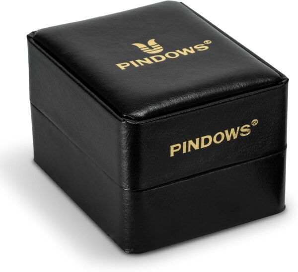 PINDOWS Men's Chronograph Calendar Watch Blue Diamond Analog...