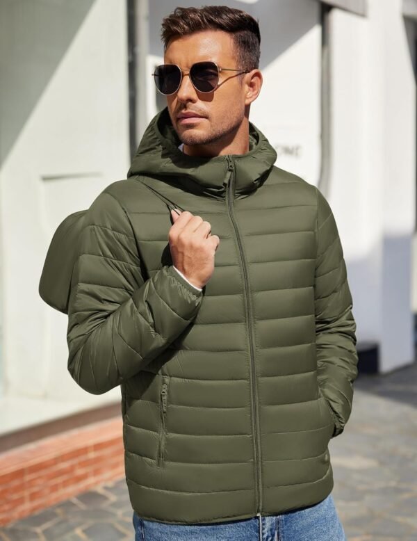 COOFANDY Mens Packable Puffer Jacket Lightweight Hooded Insu...