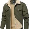 Men's Winter Jacket, Cotton Sherpa Fleece Lined Jacket, Warm...