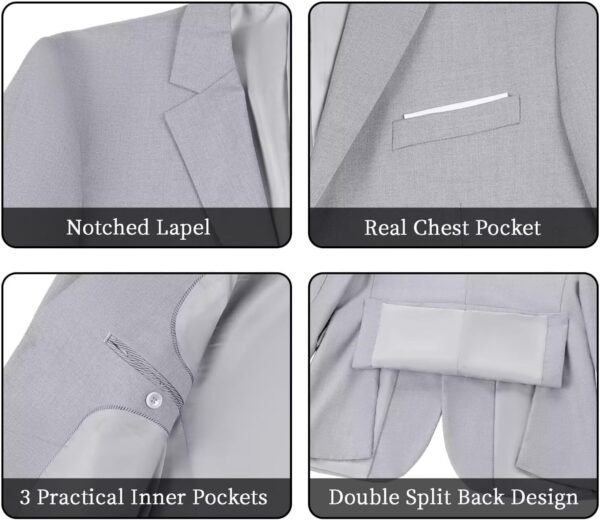 Men Blazer Sports Coat 2 Button Slim Fit Suit Jacket for Bus...