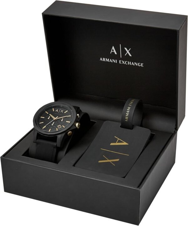 AX Armani Exchange Chronograph Watch for Men with Leather, S...
