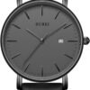 BUREI Men Watches Fashion Minimalist Analog Calendar Quartz ...