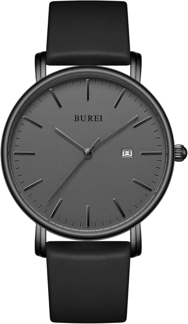 BUREI Men Watches Fashion Minimalist Analog Calendar Quartz ...