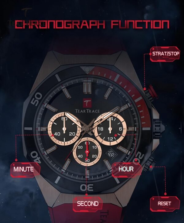 Watches for Men Luxury Chronograph 3ATM Waterproof Quartz Sp...