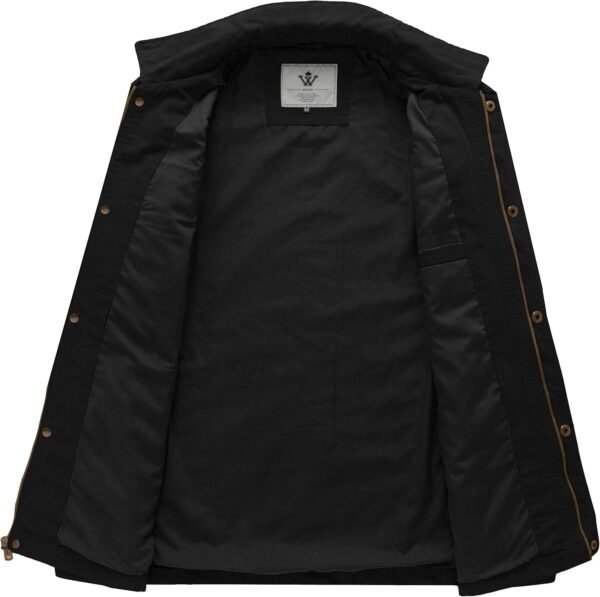 WenVen Men's Casual Canvas Cotton Military Lapel Jacket