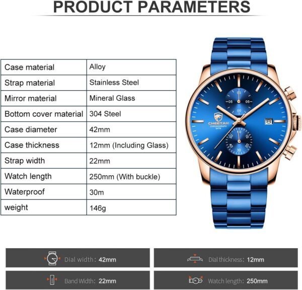 GOLDEN HOUR Fashion Business Mens Watches with Stainless Ste...
