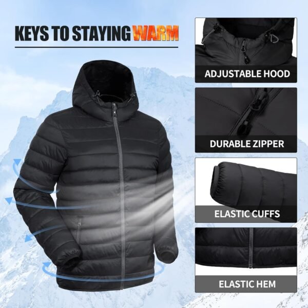 Pioneer Camp Mens Lightweight Packable Puffer Jacket Hooded ...