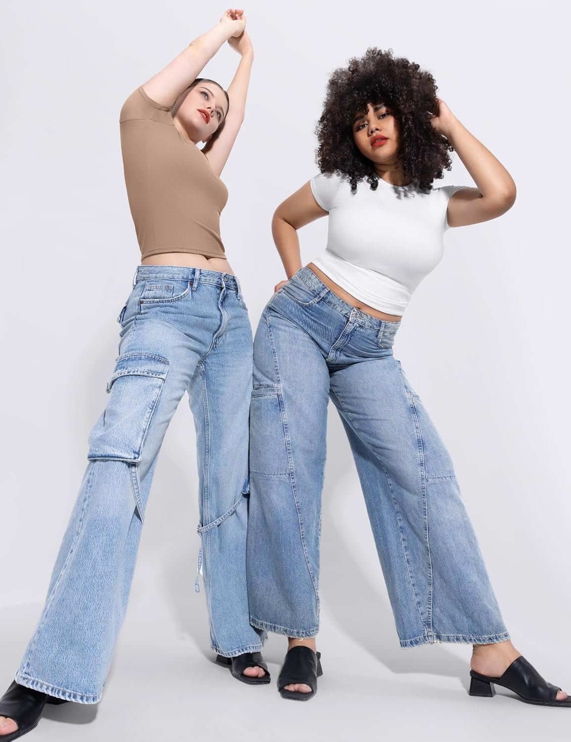 PUMIEY Women's Crew Neck Short Sleeve Tops Double Lined Slim... - Image 6