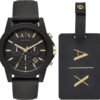 AX Armani Exchange Chronograph Watch for Men with Leather, S...