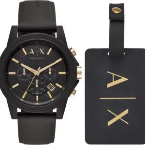 AX Armani Exchange Chronograph Watch for Men with Leather, S...