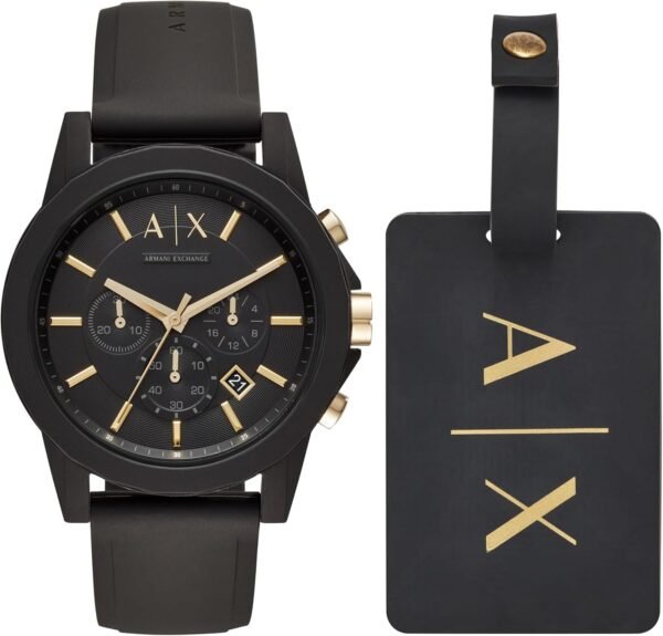 AX Armani Exchange Chronograph Watch for Men with Leather, S...