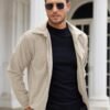 COOFANDY Men's Casual Corduroy Jacket Lightweight Zip Up Vin...