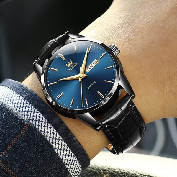 OLEVS Amazon Watches,Brown Leather Watch for Men,Men Day Dat...