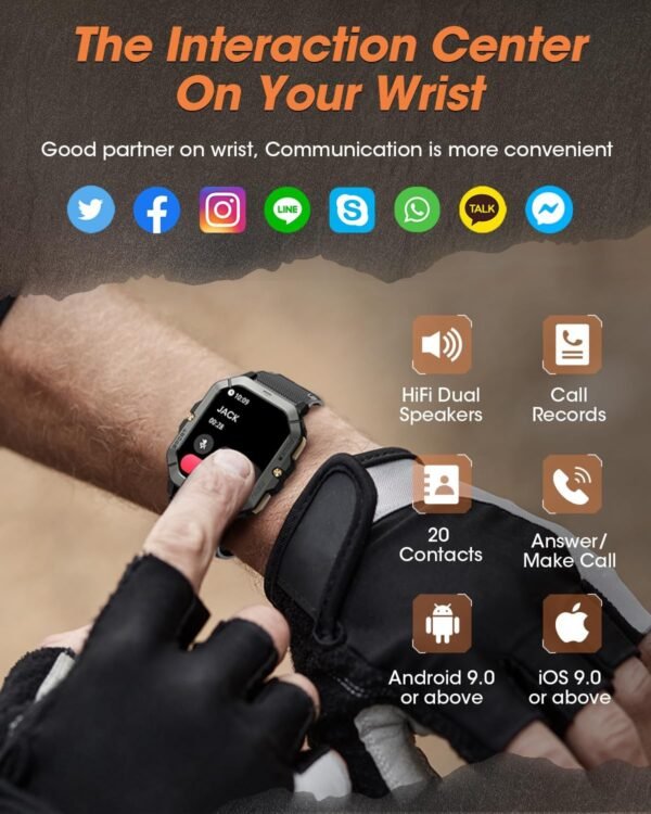 Military Smart Watches for Men (Answer/Make Calls), 2.02'' F...