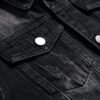 QIMYUM Jean Jacket For Men, Distressed Slim Denim Jacket