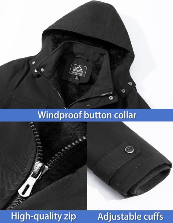 TACVASEN Men's Winter Jacket Cotton Military Jackets Fleece ...
