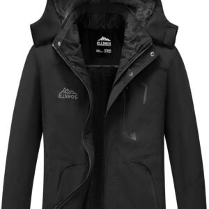 ELLSWOS Men's Waterproof Ski Jacket Winter Snow Coat Warm Ho...