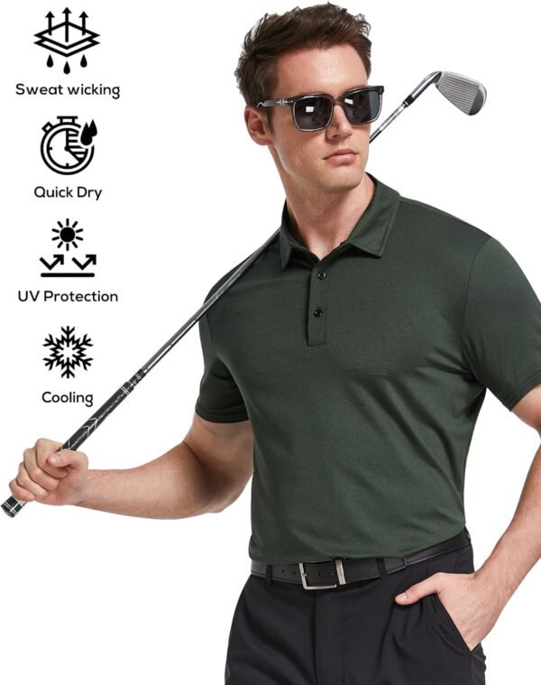 TELALEO 4/5 Pack Mens Polo Shirts Quick Dry Short Sleeve Gol...