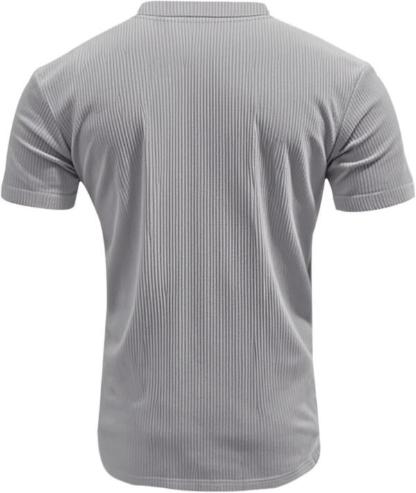 PORCLAY Mens Short Sleeve T-Shirts Corduroy V Neck Ribbed St...