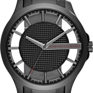 A|X Armani Exchange Men's Three-Hand Black Stainless Steel W...