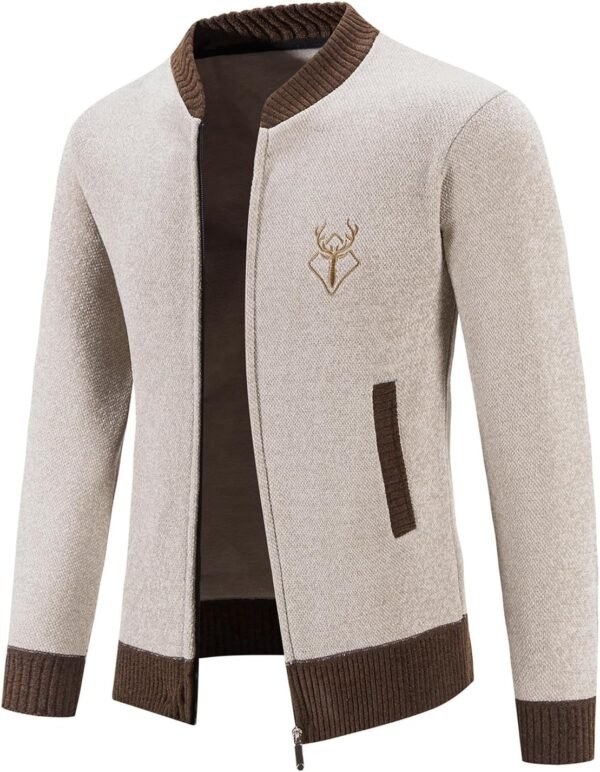 Mylldey Mens Casual Full Zip Cardigan Sweaters Cable Knit Ja...