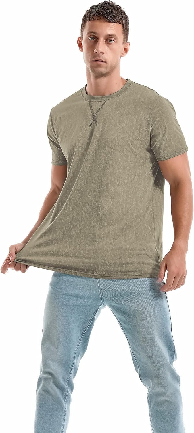 KLIEGOU Men's T-Shirts - Premium Cotton Crew Neck Tees S - 4... - Image 3