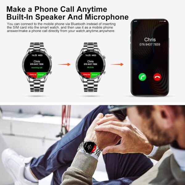 FILIEKEU Men Smart Watch for Android iOS, Bluetooth Calls Vo...